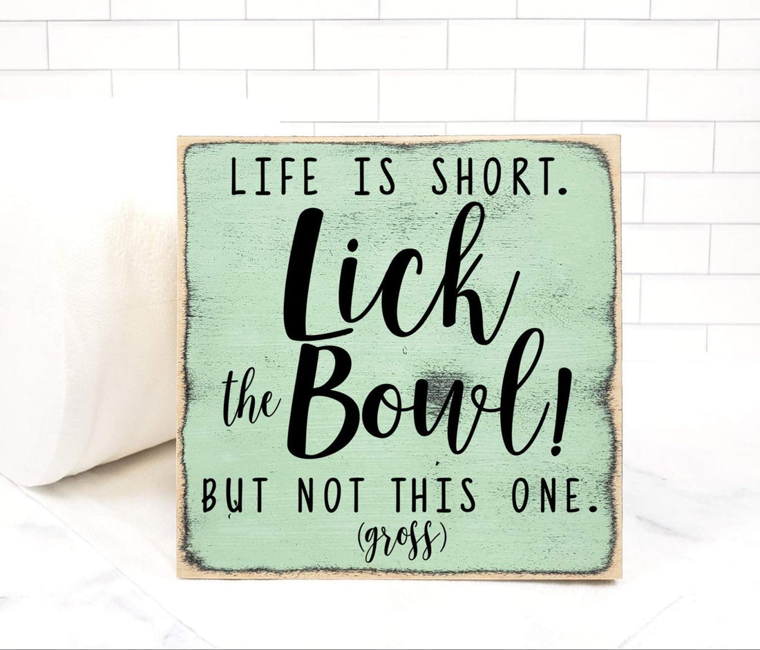 Funny Restroom Wooden Sign Decor