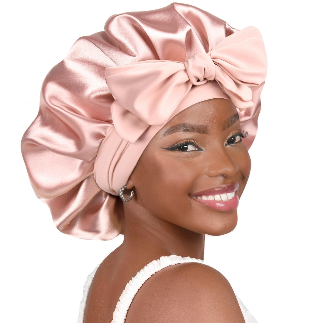 YANIBEST Satin Bonnet Silk Bonnet for Sleeping Double Layer Satin Lined Hair Bonnet with Tie Band Bonnets for Women ...