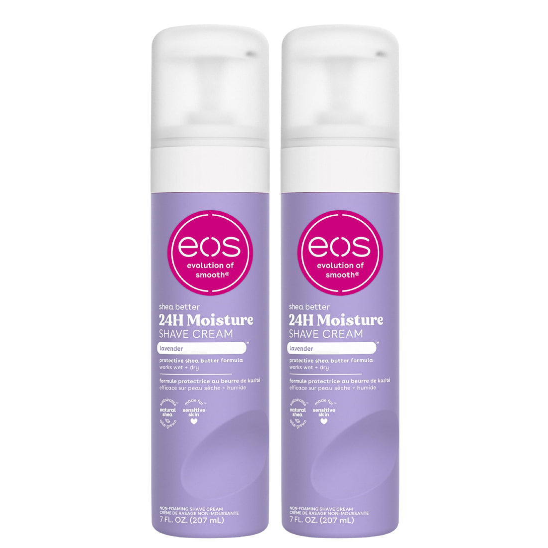 Exfoliating Lavender Shaving Cream for Sensitive Skin, 14 fl oz Pair.