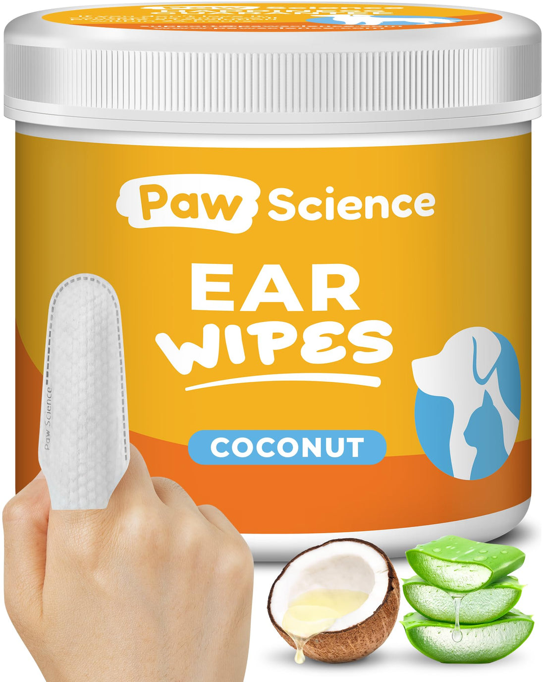 Paw Science Ear Cleaner Wipes for Dogs - Ear Relief and Hygiene.