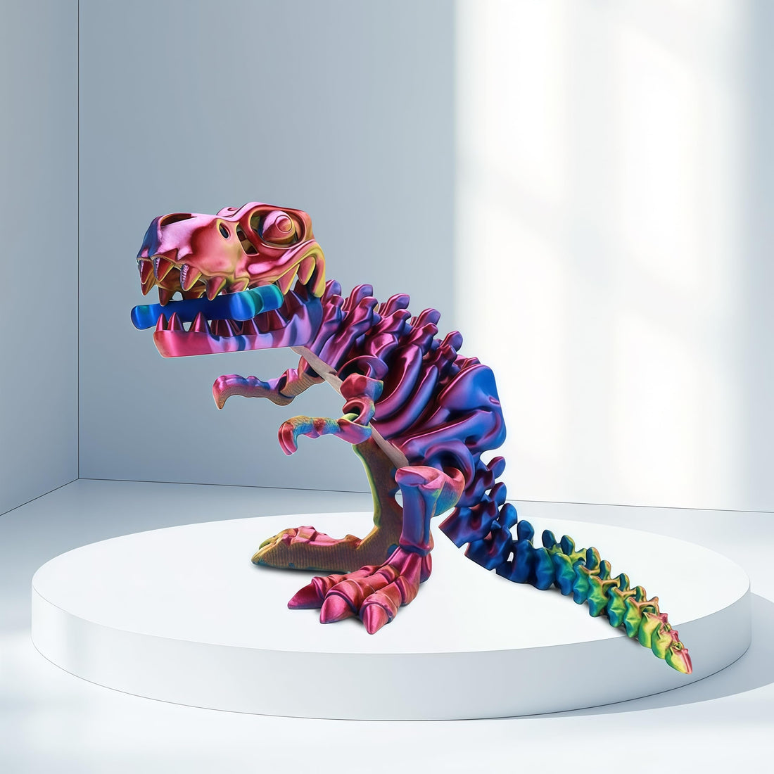 Colorful 3D Printed T-Rex Figurine