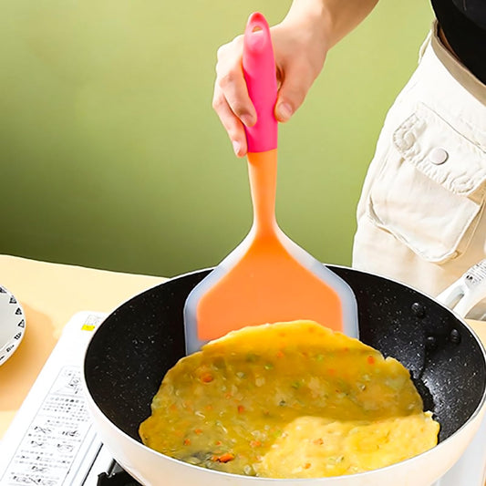 10-Inch Heat Resistant Silicone Spatula for Non-Stick Cookware - Multifunctional Pancake Flipper