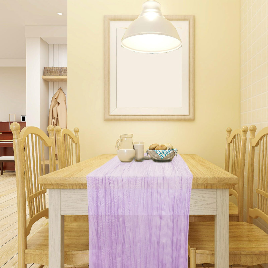 Boho Light Purple Table Runner for Wedding and Bridal Shower Decor