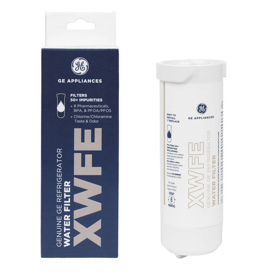 GE XWFE Refrigerator Water Filter, Genuine Replacement Filter, Certified to Reduce Lead, Sulfur, ...