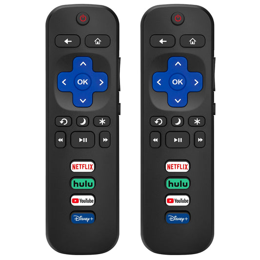 (Pack of 2) Replacement Remote Control Only for Roku TV, Compatible for TCL Roku/Hisense Roku/Onn ...