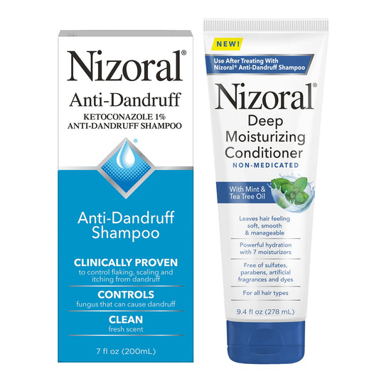 Nizoral Anti-Dandruff Shampoo, 7 Oz + Deep Moisturizing Conditioner, 9.4 Oz Bundle.