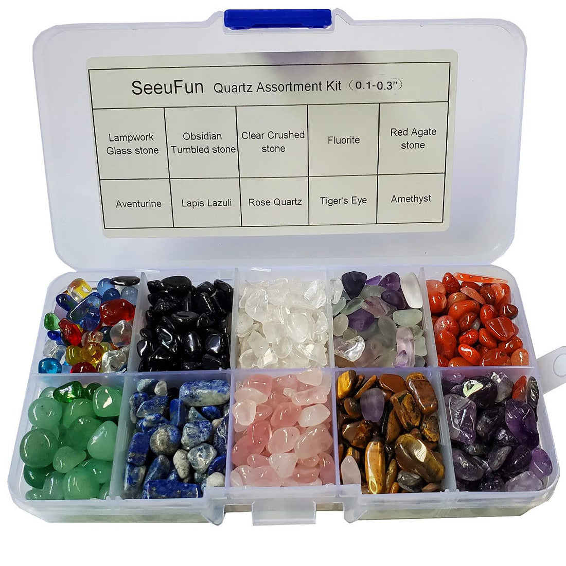 Assorted Mini Crystal Stones - 1 → 2 Pound Tumbled Chips Pack