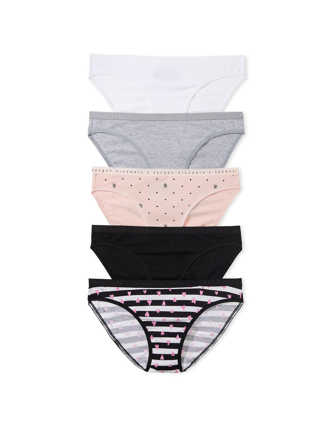 Victoria's Secret Women's Cotton Bikini Underwear, Moderate Coverage Panties for Women, Multi Pack ...