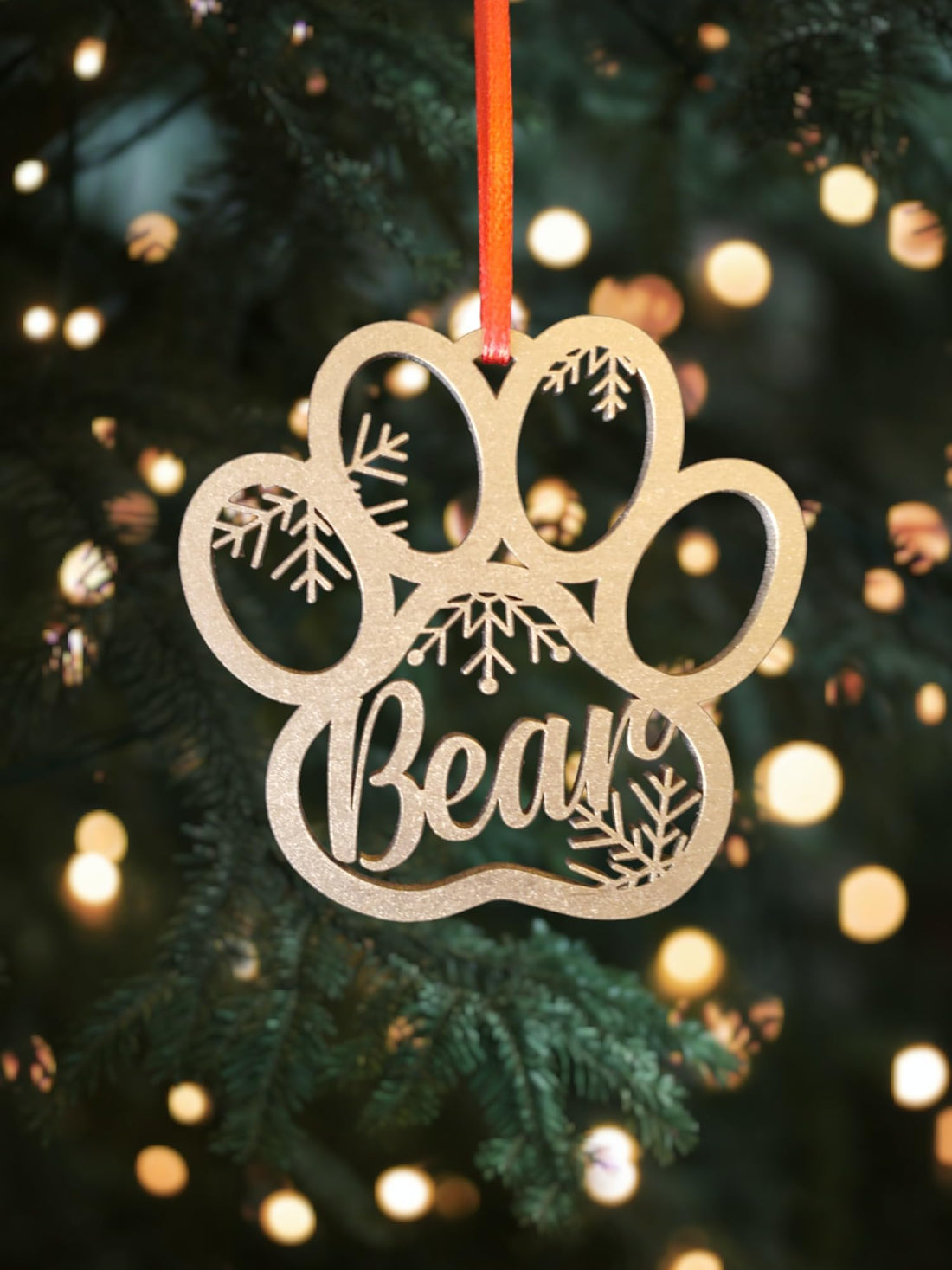 Customizable & Glowing Paw Print Dog Ornament for Your Furry Friend