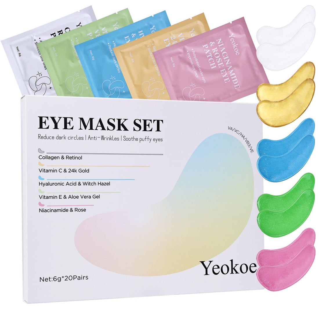 Yeokoe Under Eye Patches for Dark Circles and Puffy Eyes Relief