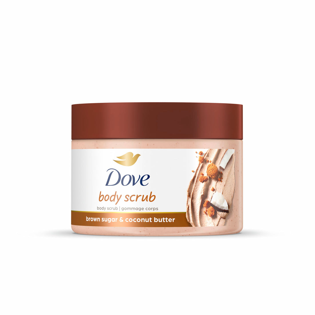 Dove Scrub Brown Sugar ⁘ Coconut Butter For Silky Smooth Skin Body Scrub Exfoliates ⁘ Restores ...