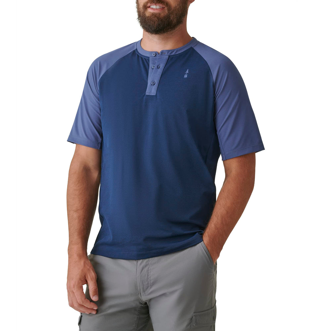 Large Active Knit T-Shirt for Men with Drsblu Printed Design.