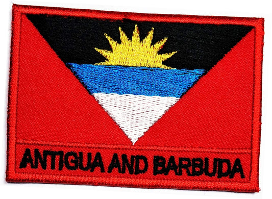 Antigua and Barbuda Flag Iron On sew on Patch Antigua and Barbuda Flag Country National Emblem Iro...