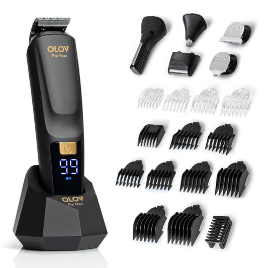 All-in-One Electric Grooming Kit for Men's Hair, Beard, and Body