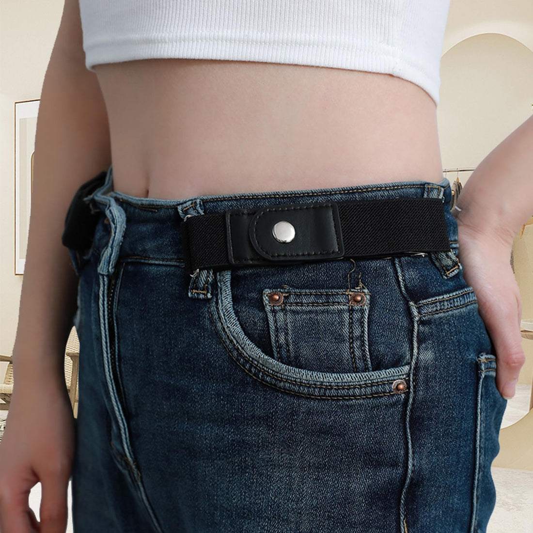 Adjustable Elastic Belts for Men and Women - 2-Pack Stretch Waistbands