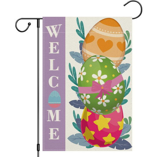 Girlly Easter Eggs Garden Flag