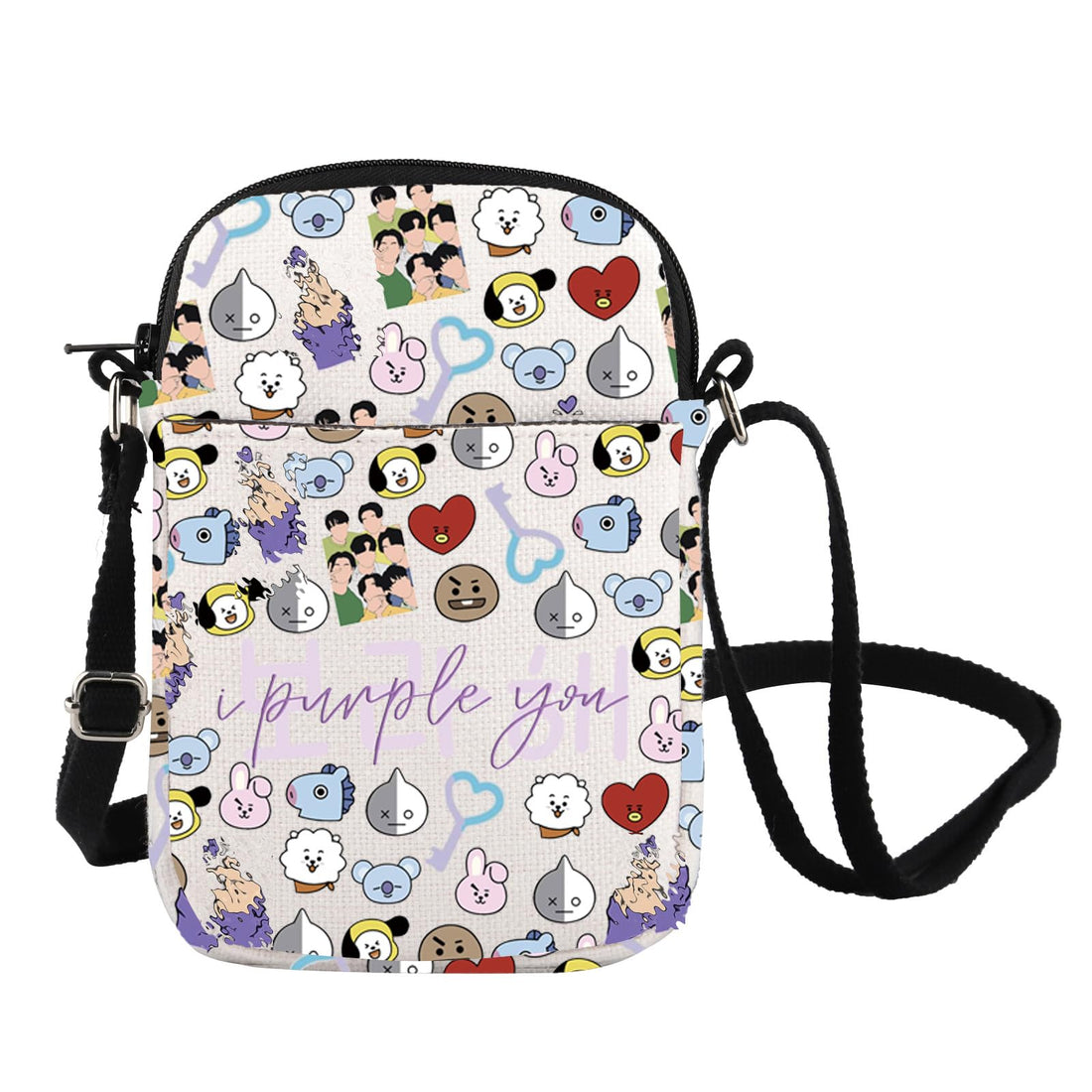 K-Pop Army Inspired Purple Crossbody Bag for Ultimate Fans