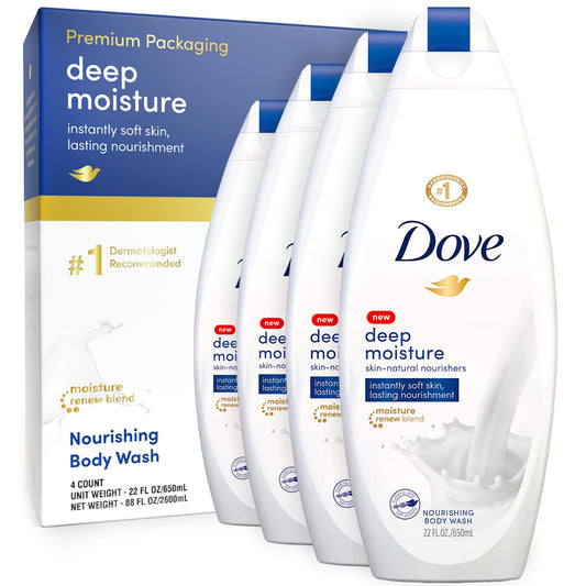 Dove Deep Moisture Body Wash for Dry Skin – Shower Soap for Women ⁘ Men, 24H Moisture Body Soap ...