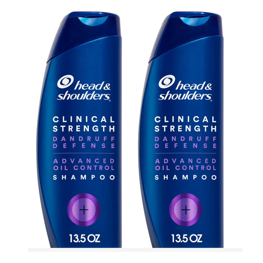 Head ⁘ Shoulders Clinical Dandruff Shampoo Twin Pack, Advanced Oil ⁘ Flake Control, Selenium ...