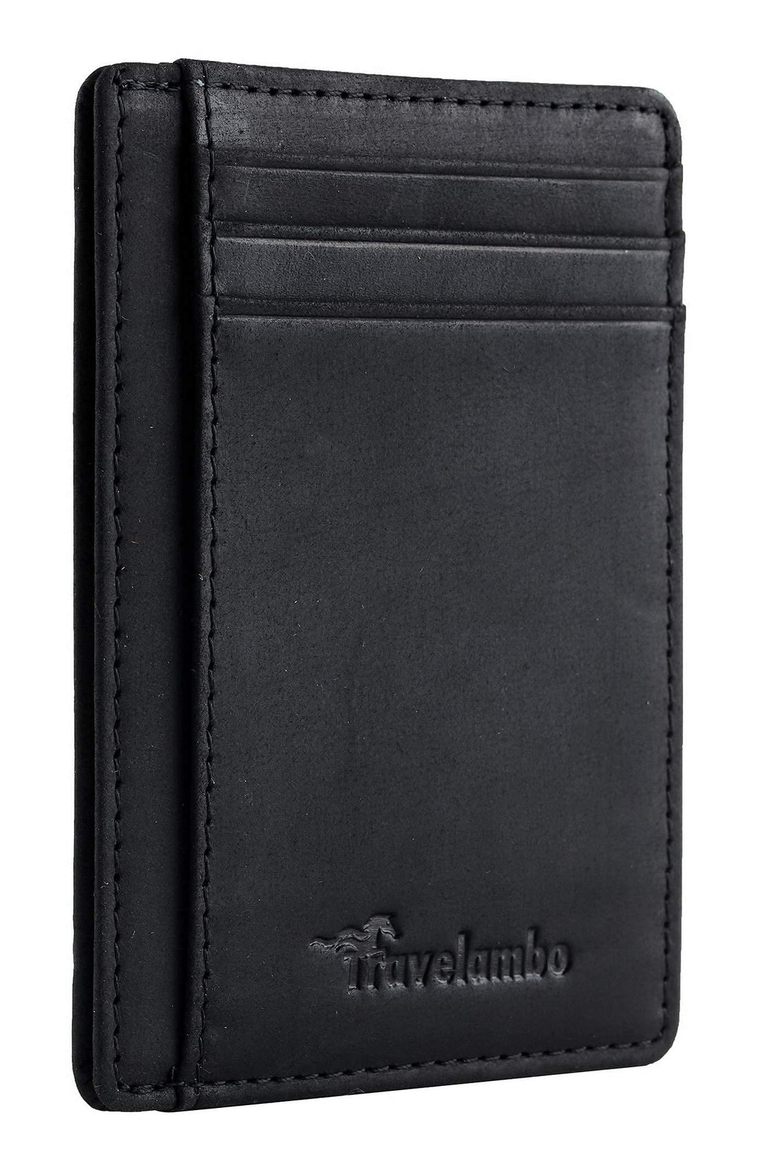 Minimalist Medium-Size Leather Wallet for Pockets with RFID Blocking.