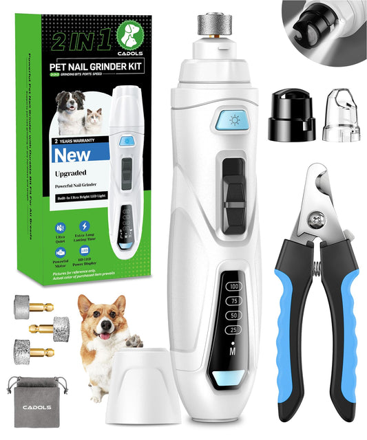 Silent Dog Nail Trimmer for Pets with 3 Speed and Rechargeable