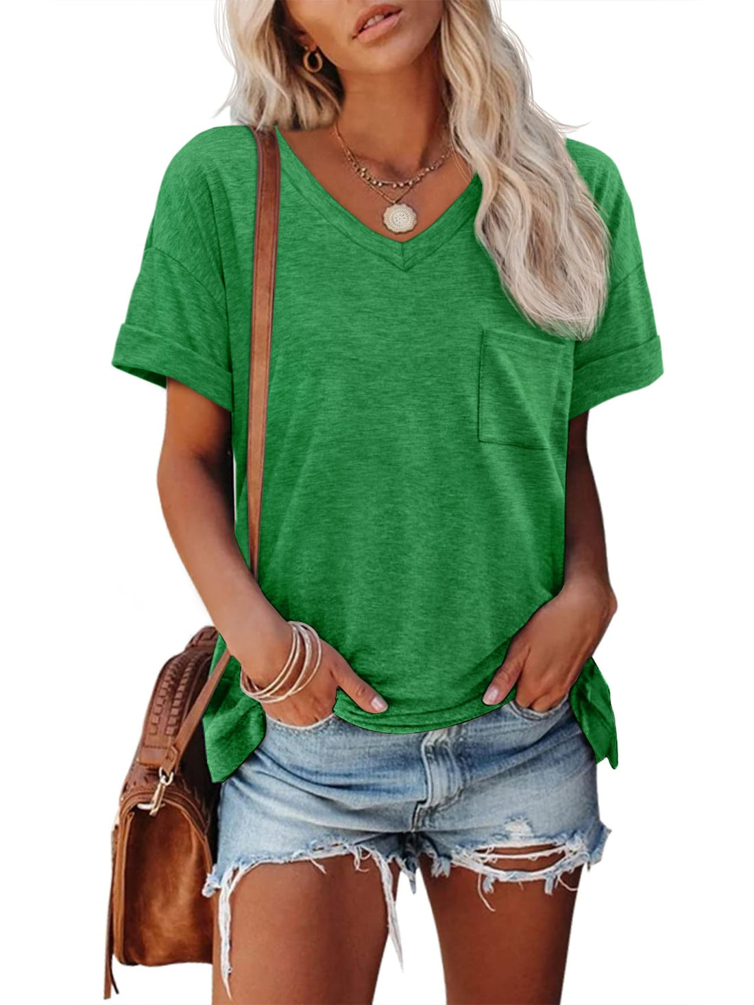Trendy Women's Summer T-Shirts with Cute Fit and V-Neck Design