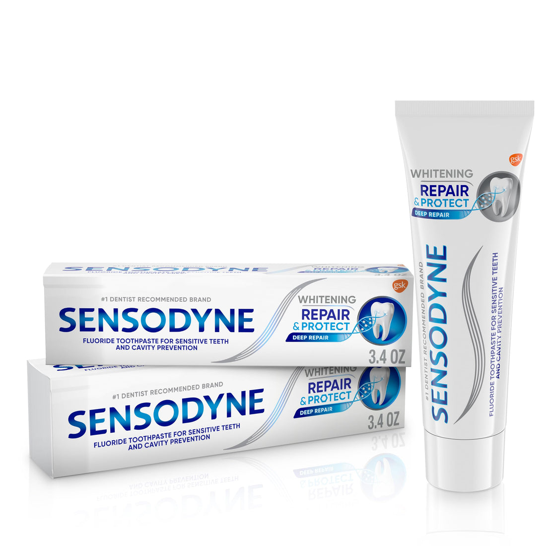Sensodyne Repair and Protect Whitening Toothpaste for Sensitive Teeth and Cavity Prevention - 3.