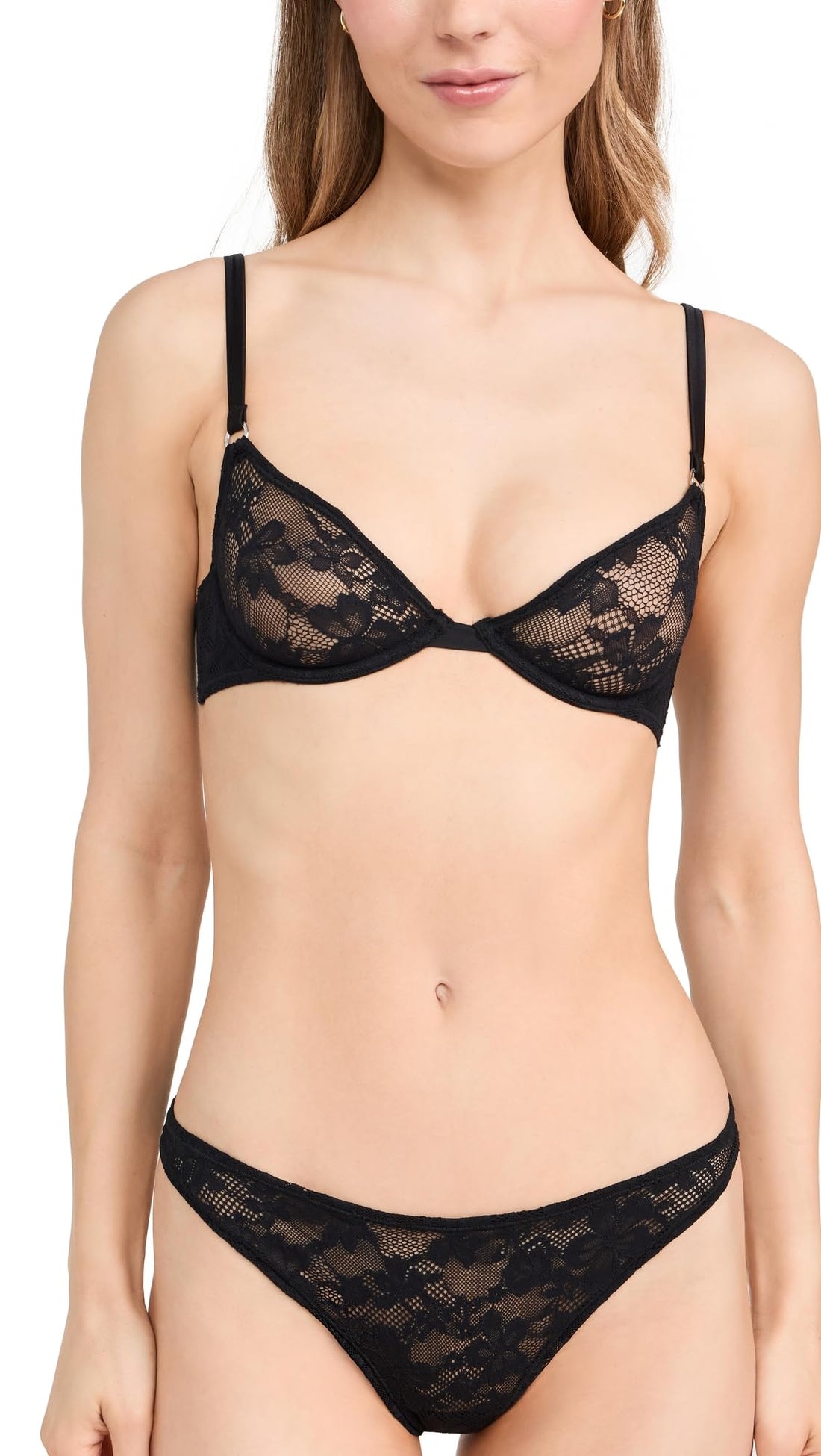 Fleur du Mal Women's Le Stretch Lace Demi Bra.