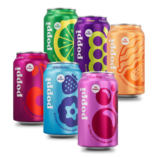 POPPI Sparkling Prebiotic Soda, Beverages w/Apple Cider Vinegar, Seltzer Water ⁘ Fruit Juice, NEW ...