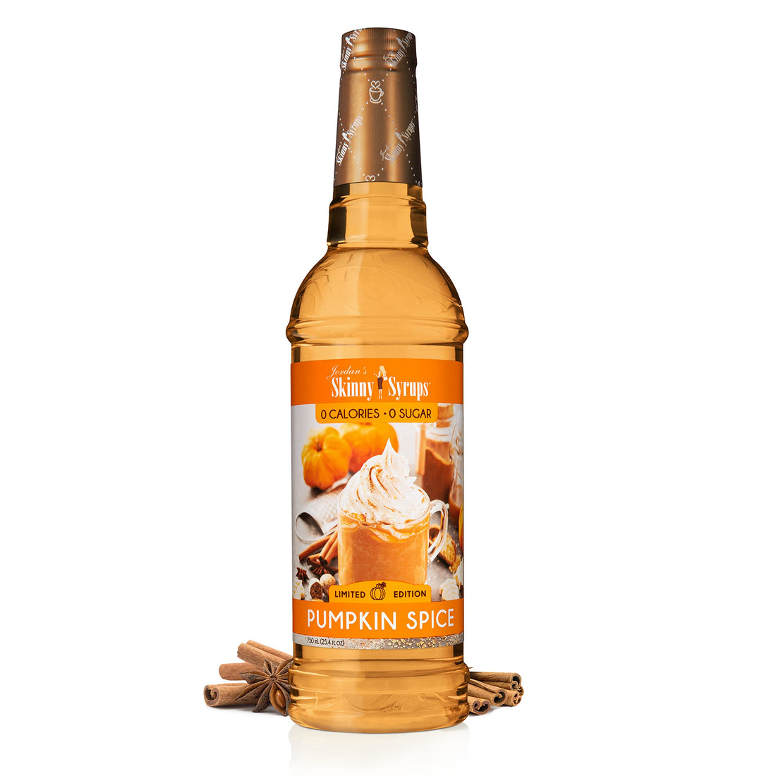 Jordan's Skinny Syrups Sugar Free Coffee Syrup, Pumpkin Spice Flavor Drink Mix, Zero Calorie ...