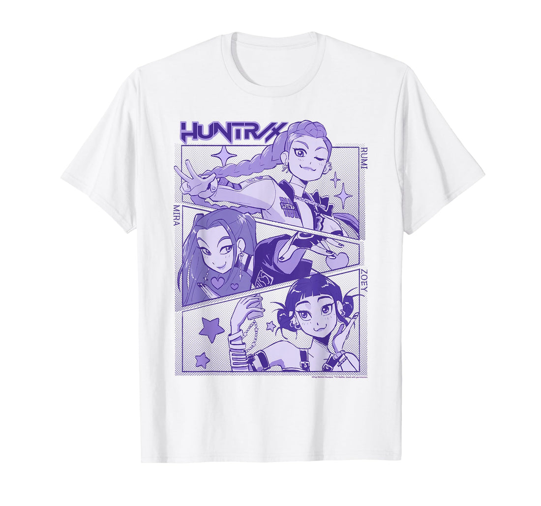 Kpop Demon Hunters Halloween Huntrix Cute Manhwa Panels T-Shirt