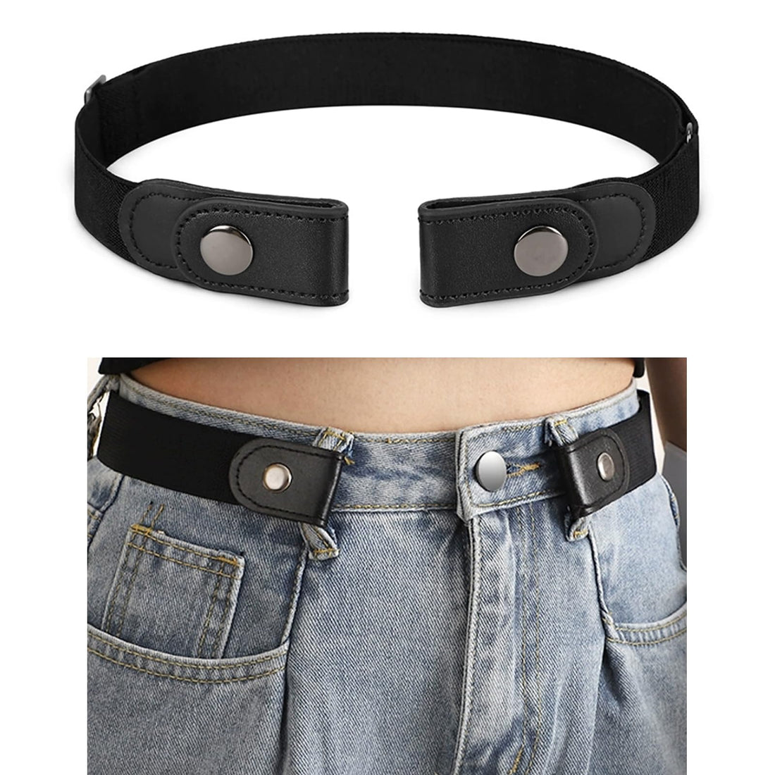 No-Buckle Stretch Invisible Belt for Men and Women