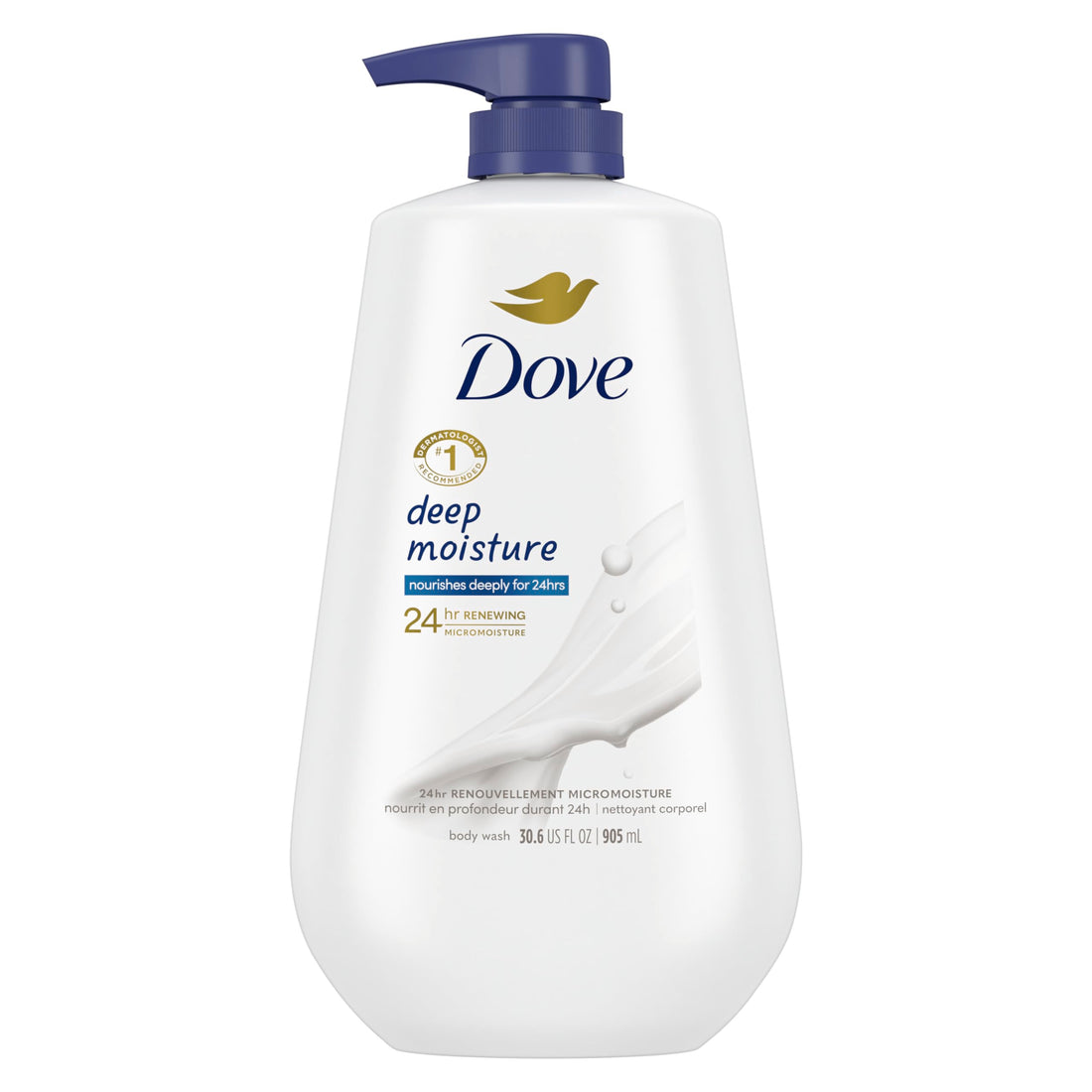 Dove Body Wash with Pump Deep Moisture For Dry Skin Moisturizing Skin Cleanser with 24hr Renewing MicroMoisture ...