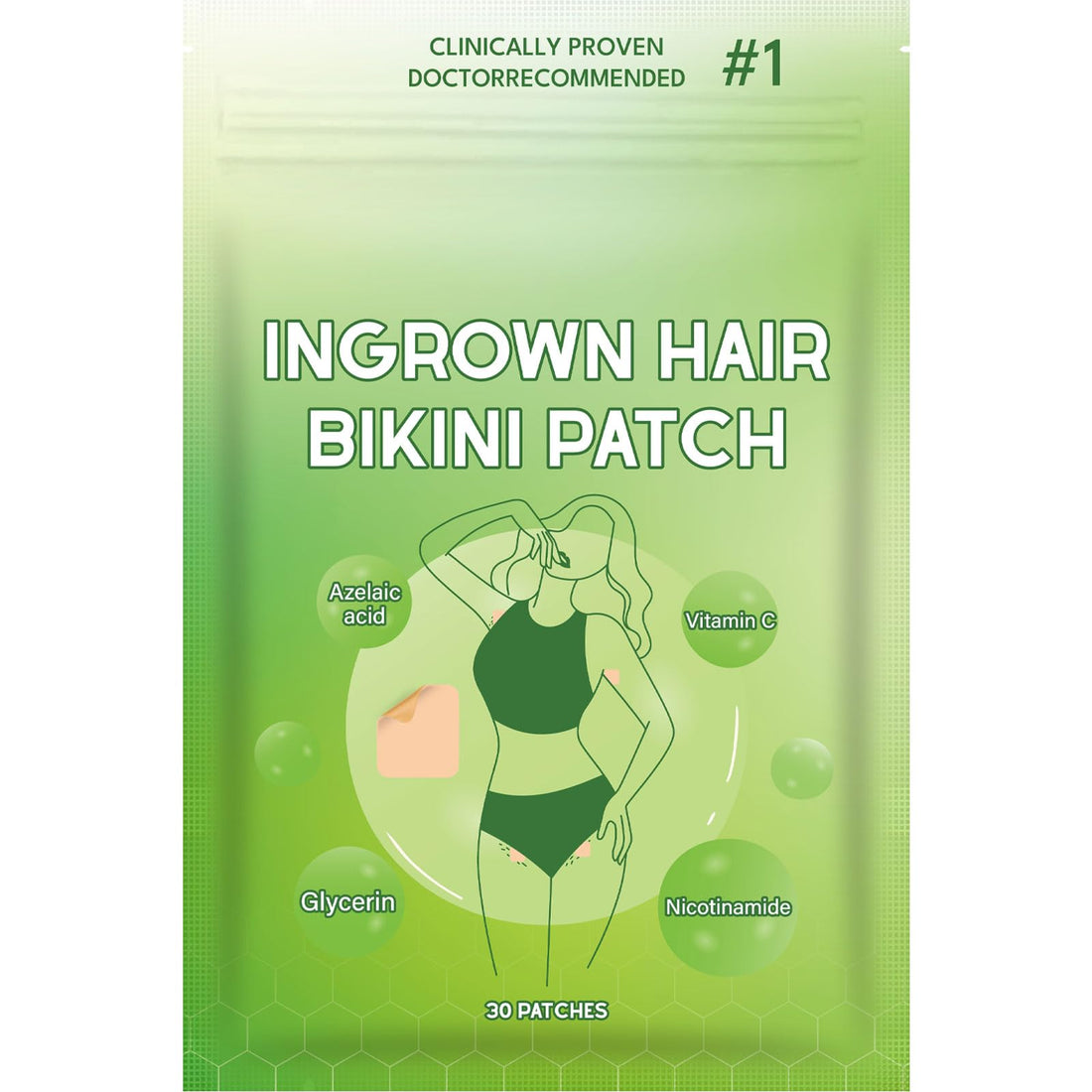 Ingrown Hair Treatment,ingrown Hair Patch,razor Bump Treatment for Bikini Area,30 Patches,Quickly ...