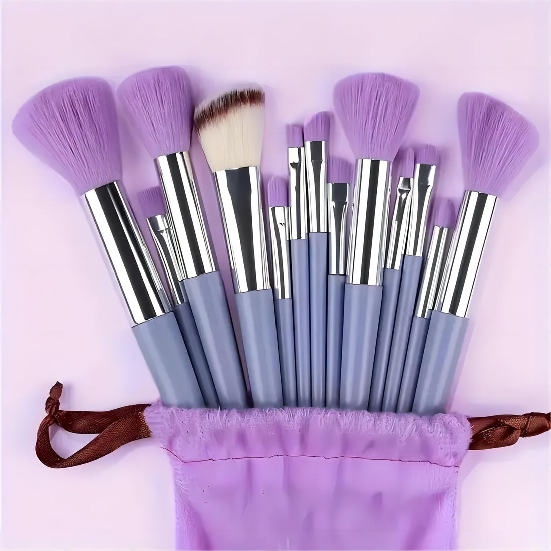 13 PCS Purple Makeup Brush Set Kit