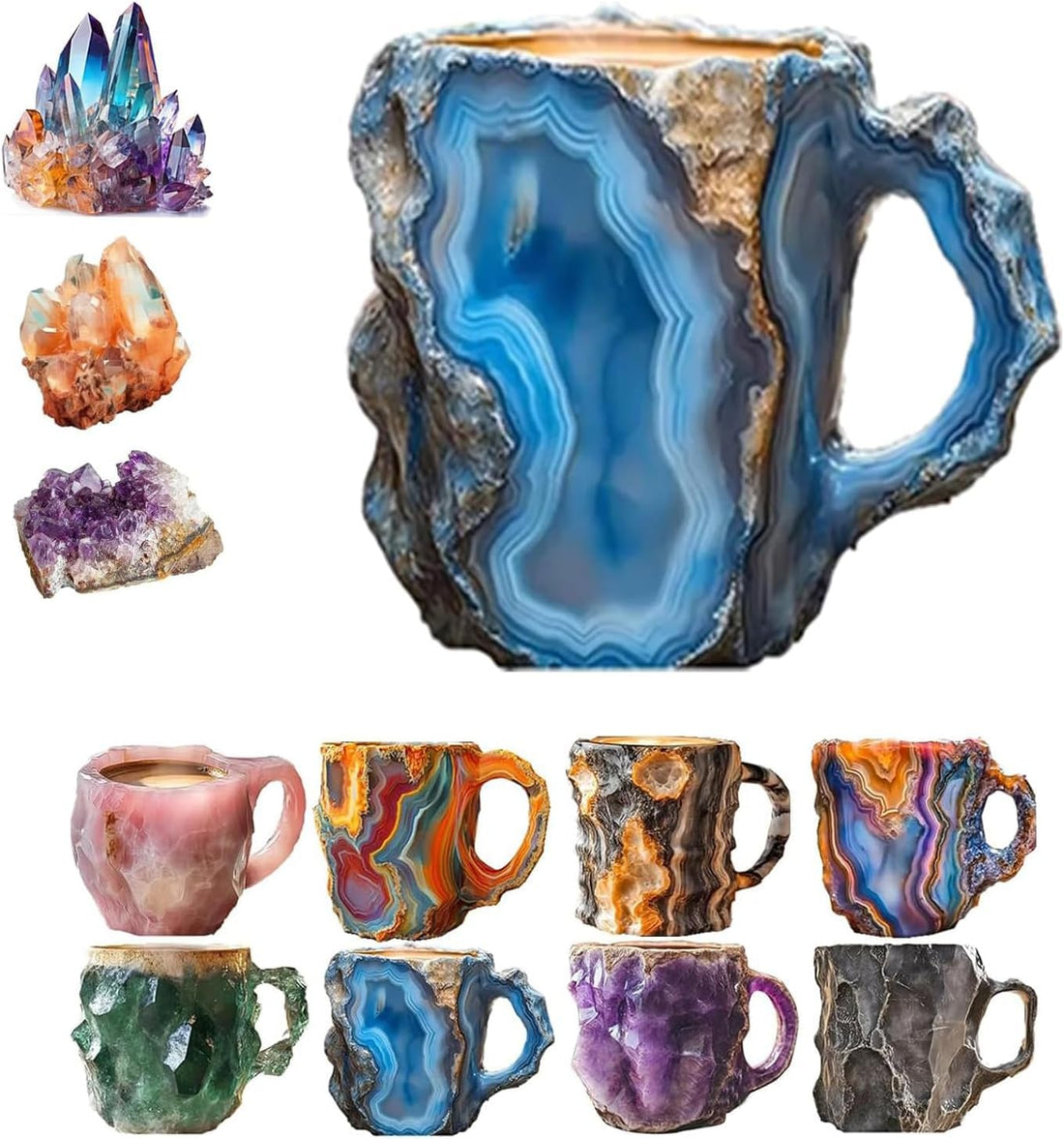 Experience Luxurious Morning Refreshment with Natural Mineral Crystal Mugs