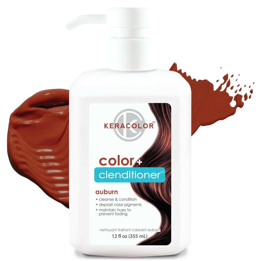 Semi-permanent hair dye conditioner in Auburn color, cruelty-free formula.