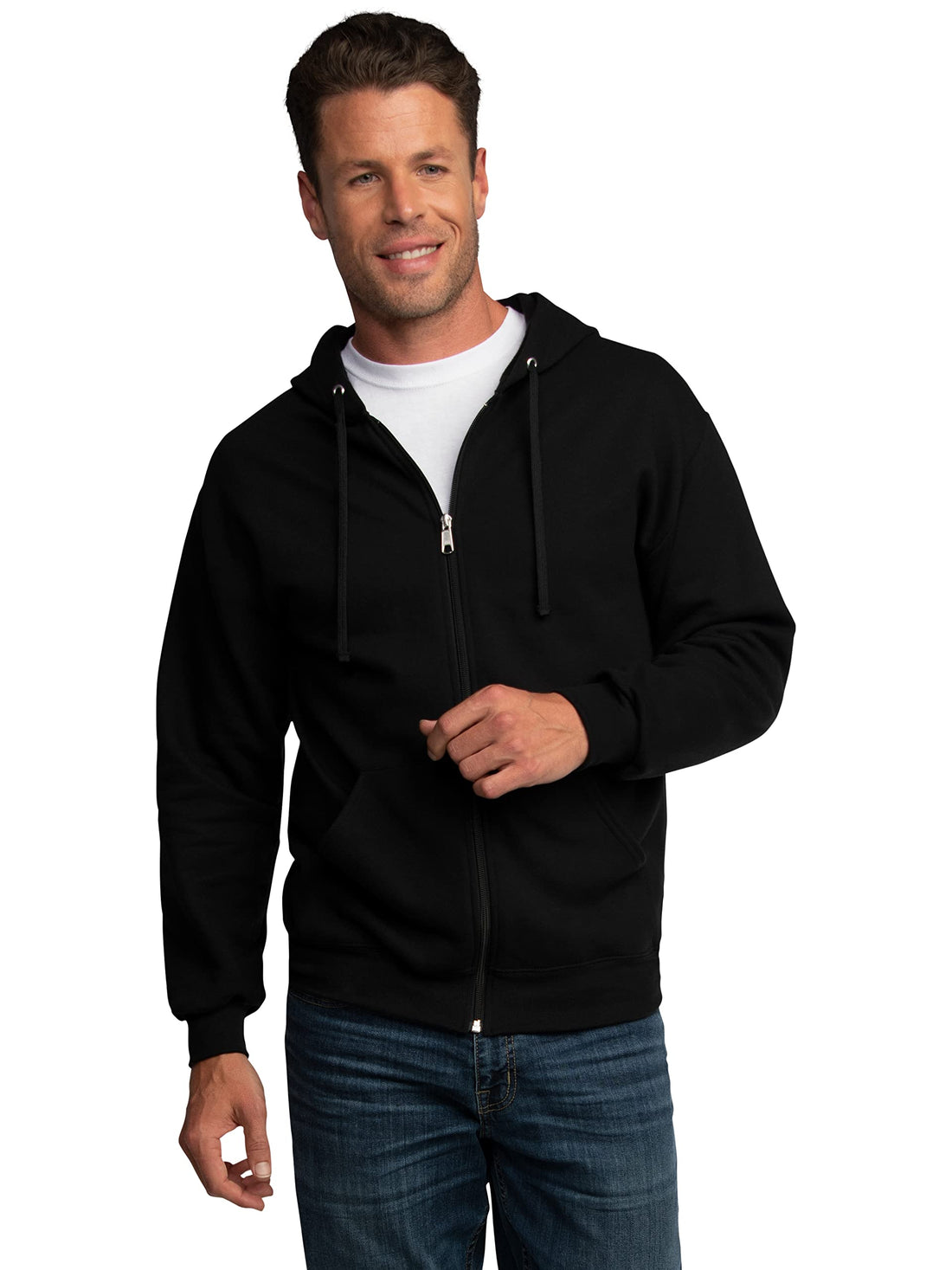 Fruit of the Loom Men's Eversoft Fleece Hoodies, Moisture Wicking ⁘ Breathable, Full Zip Hooded ...