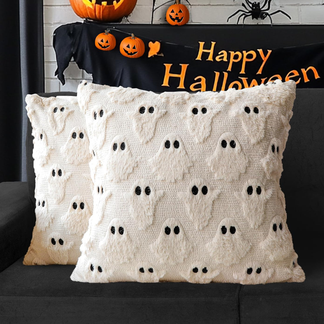 Halloween Ghost Decorative Pillow Covers Set