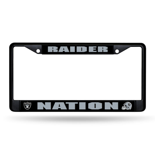 Rico Industries NFL Football Primary Black Chrome Frame with Plastic Inserts 12⁘ x 6⁘ Car/Truck ...