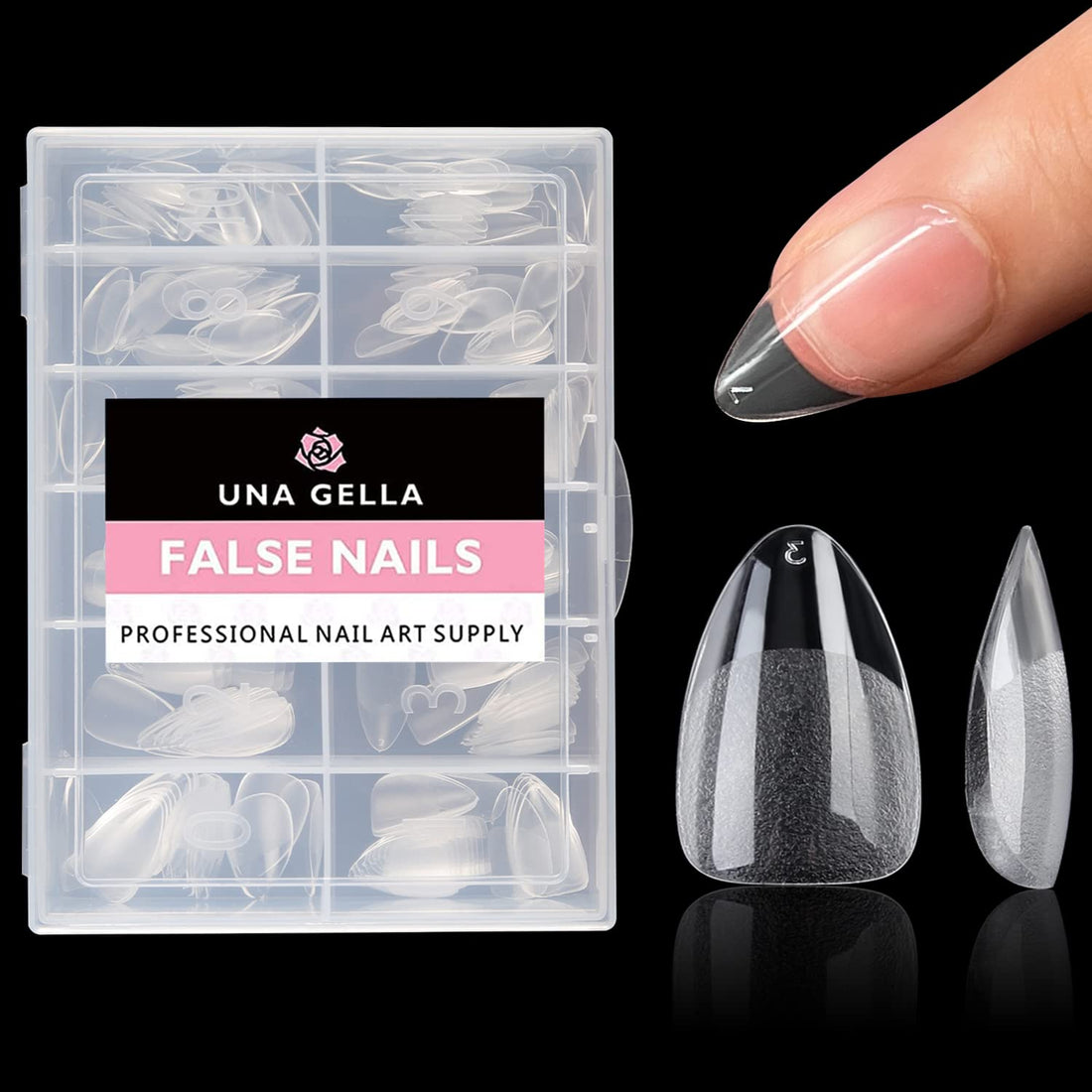 Pre-shaped Almond-Shaped Fake Gel Nail Extensions for DIY Glam Look