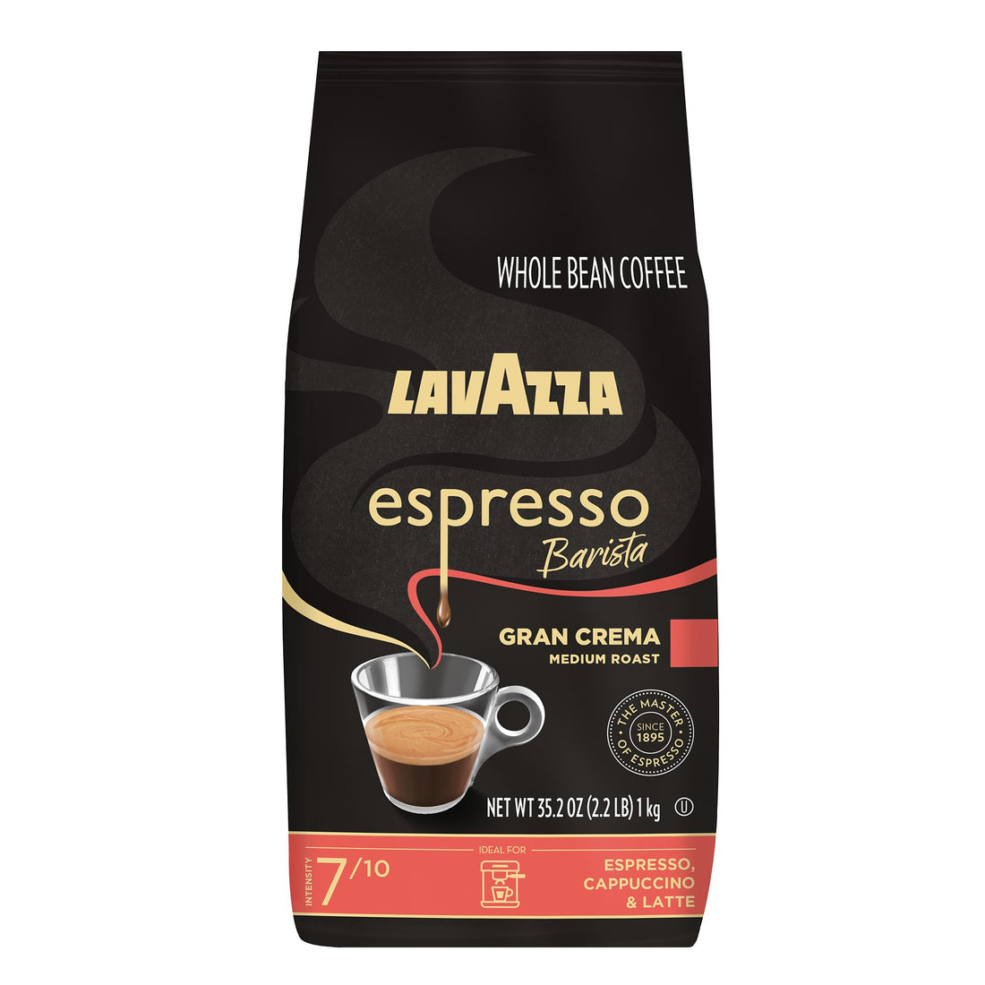 Lavazza Espresso Barista Gran Crema Whole Bean Coffee Blend Roast.