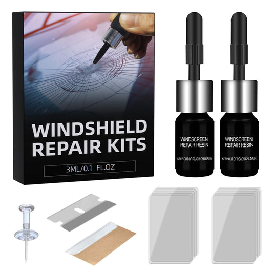 Quick and effective windshield repair kit for chips and cracks.