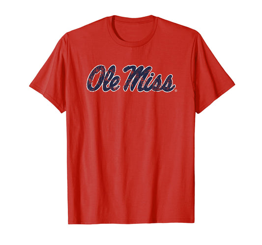 Mississippi Ole Miss Rebels Vintage Mascot Logo T-Shirt.