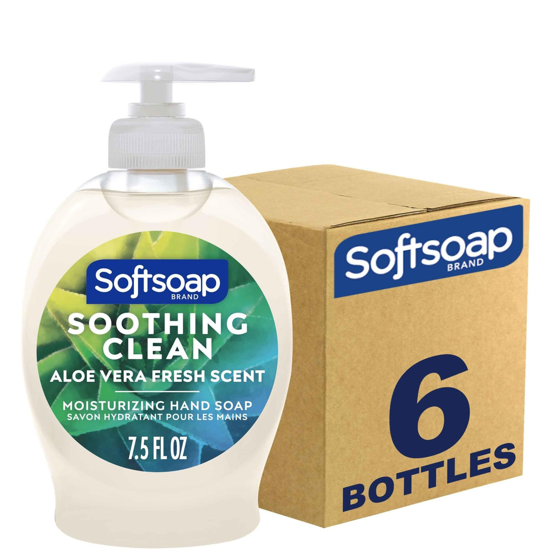 Softsoap Moisturizing Liquid Hand Soap, Soothing Clean Aloe Vera - 7.5 Fl Oz (Pack of 6).