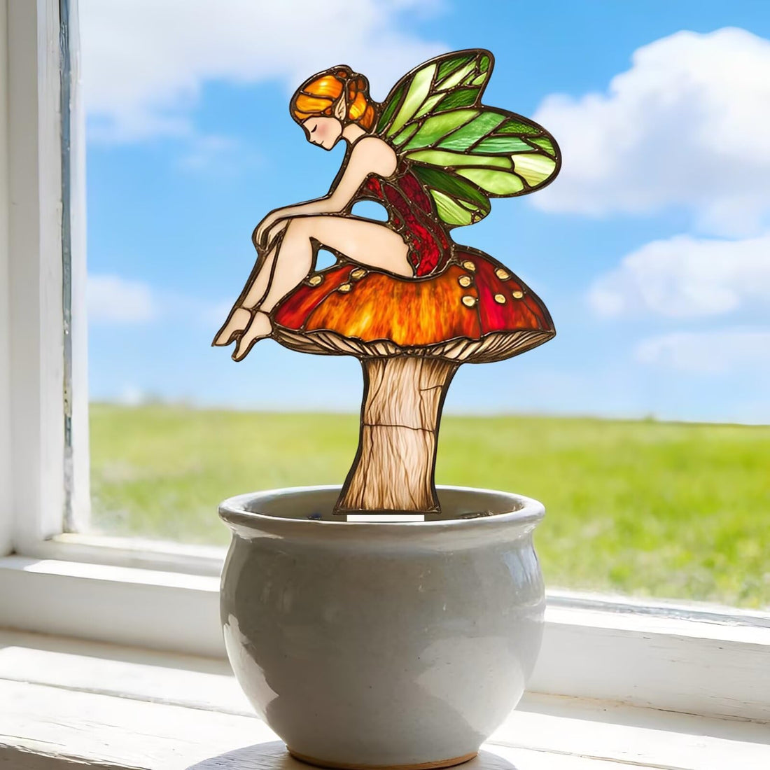 Decorative Outdoor Yard Stake for Potted Plants