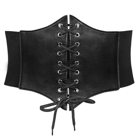 Elastic Waist Belt with Lace-up Support for Women's Corset Style