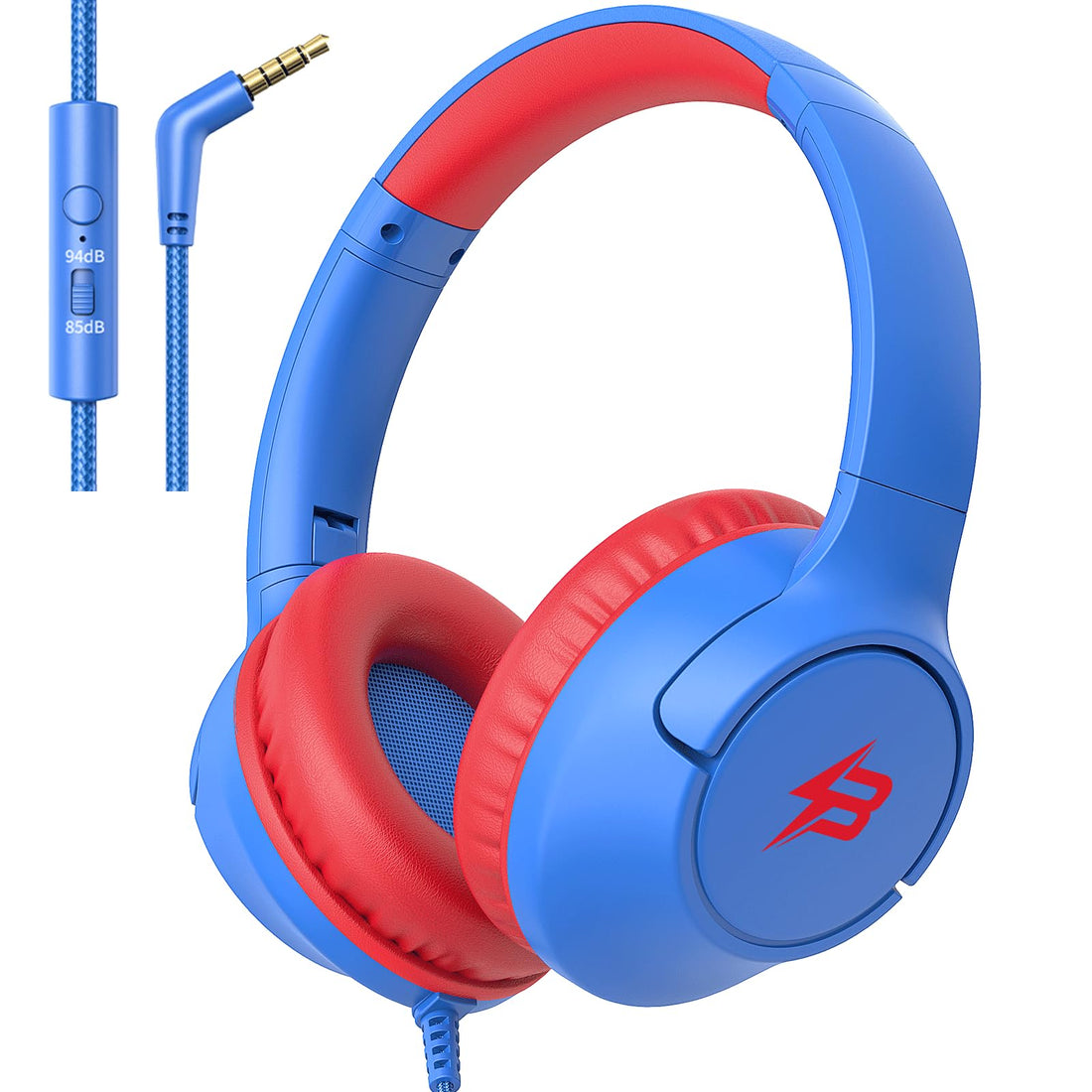 Kid-Friendly Wired Headphones with Volume Limit and Microphone