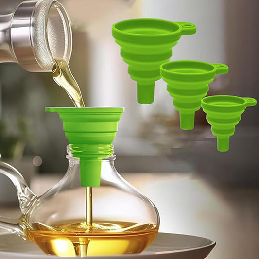 Collapsible Silicone Funnel Set for Kitchen Essentials Extremely useful kitchen tool for easy ...