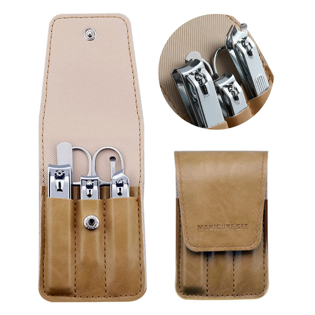 Stylish and Functional Manicure Set with Surplus Clipping Capabilities Inside